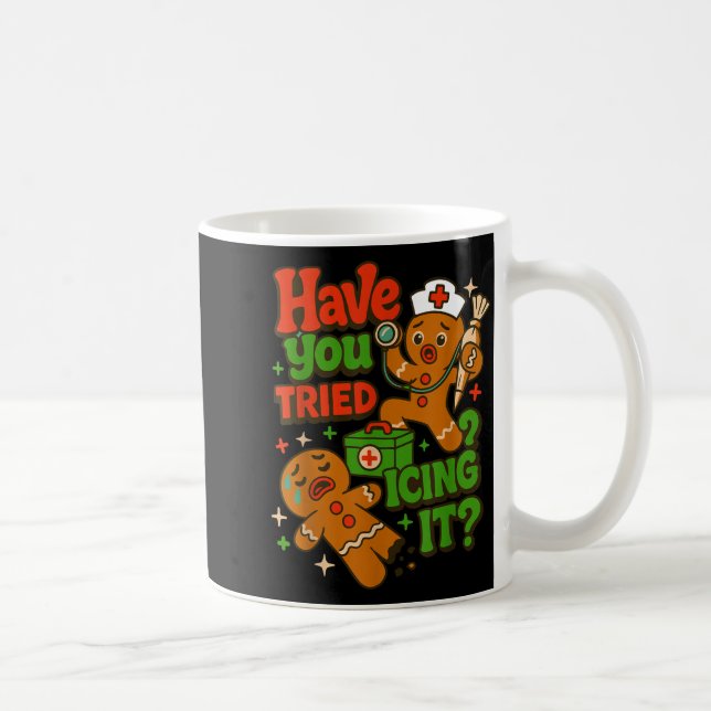 Caneca De Café Gingerbread Have You Tried Icing It Funny Christma (Direita)
