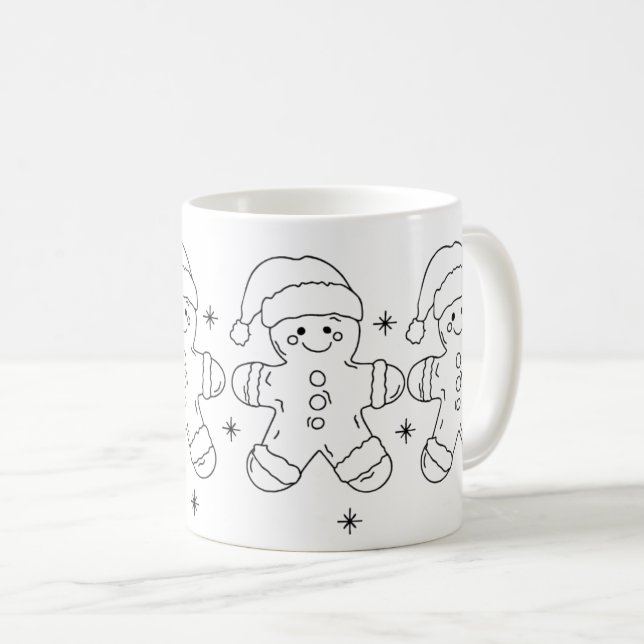 Caneca De Café Gingerbread Man Christmas Mug – Simple Holiday Des (Frente Esquerda)