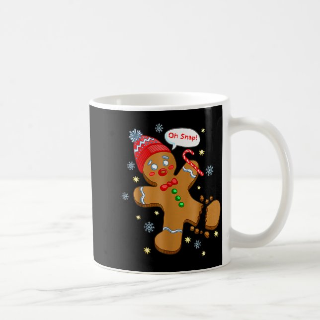 Caneca De Café Gingerbread Man Cookie Ugly Sweater Oh Snap Christ (Direita)