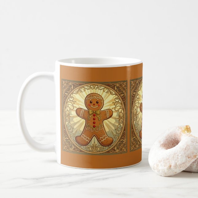 Caneca De Café Gingerbread Man Cookies Vintage-Style (Com Donut)