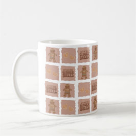 Caneca De Café Gingerbread Man & Hearts Holiday Mug Design  