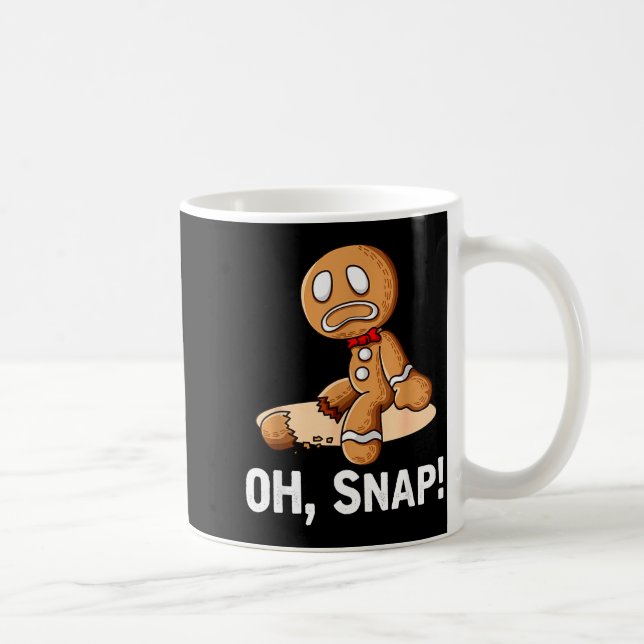 Caneca De Café Gingerbread Man Oh Snap Christmas Funny Cookie Bak (Direita)