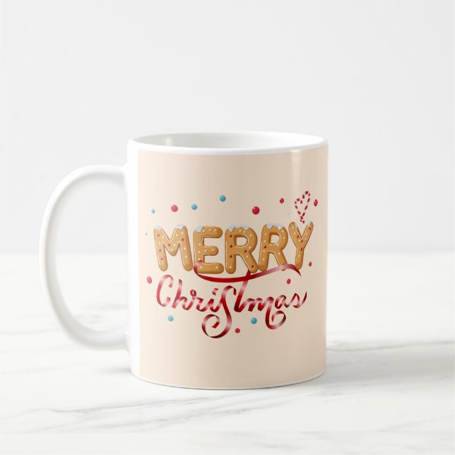 Caneca De Café Gingerbread Merry Christmas (Esquerda)