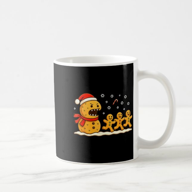 Caneca De Café Gingerbread Monster Chase Funny Christmas Cookie X (Direita)