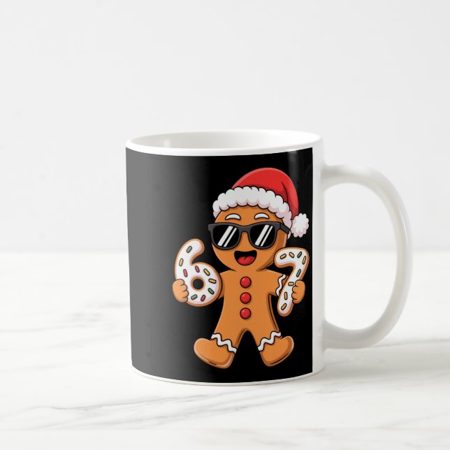 Caneca De Café Gingerbread Santa With Sungles Holding 67 Cookies  (Direita)