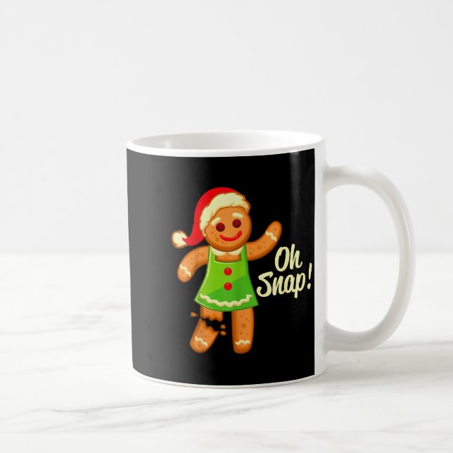 Caneca De Café Gingerbread Shirt Oh Snap _ Christmas Ginger Cooki (Direita)