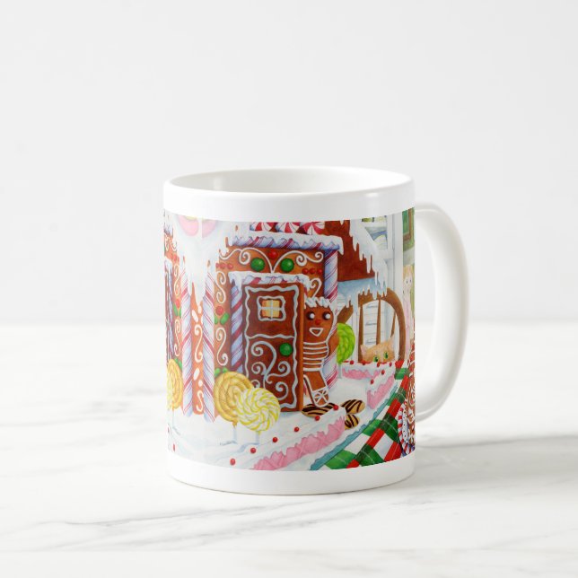 Caneca De Café GINGERBREAD SURPRISE White Mug (Frente Esquerda)