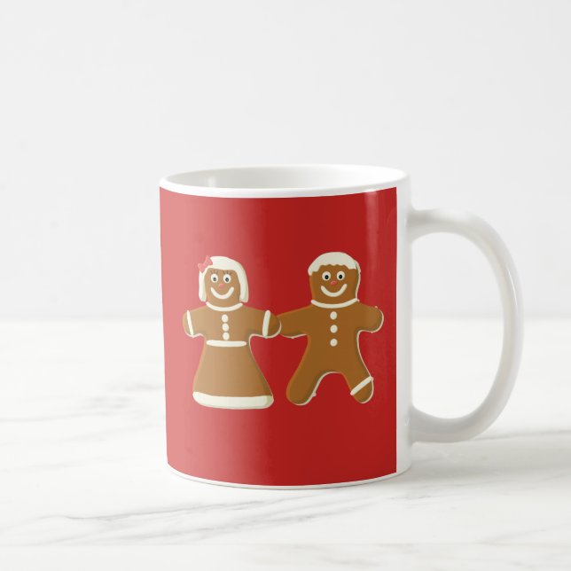 Caneca De Café Gingercake Man and Woman on Red (Direita)