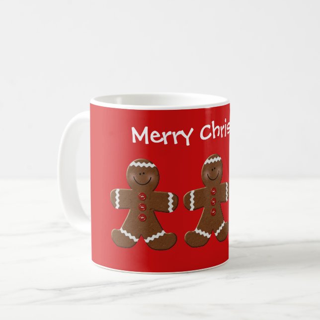 Caneca De Café Gingerpão de Natal bonito personalizado (Frente Esquerda)