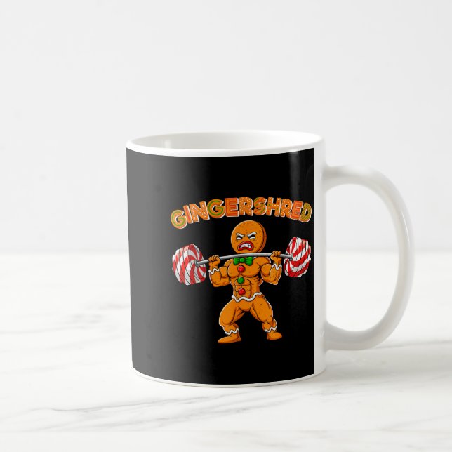 Caneca De Café Gingershred Christmas Gingerbread Man Gym Bodybuil (Direita)