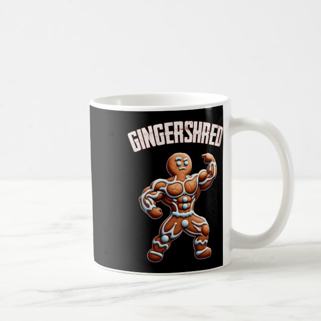 Caneca De Café Gingershred Funny Gingerbird Man Gym (Direita)