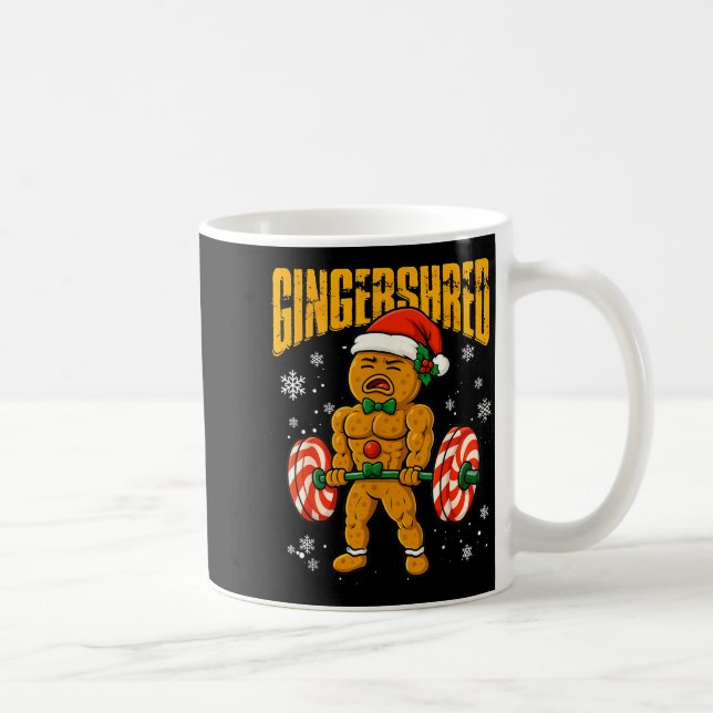 Caneca De Café Gingershred Funny Gingerbread Man Gym Bodybuilding (Direita)