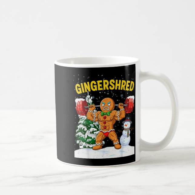 Caneca De Café Gingershred Gingerbread Man Bodybuilding Christmas (Direita)