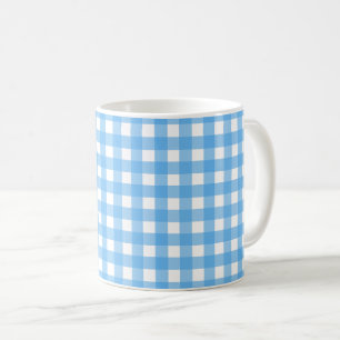 Caneca De Café Gingham azul