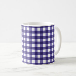 Caneca De Café Gingham azul marinho