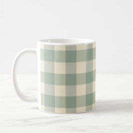 Caneca De Café Gingham Quase Acordado - Xadrez ao longo do rio.