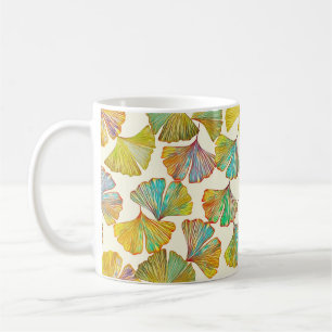 Caneca De Café Gingko Leaves: Abstrato de Arte Floral