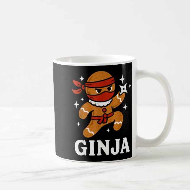 Caneca De Café Ginjas Gingerbread Ninja Funny Christmas Cookie Bo (Direita)