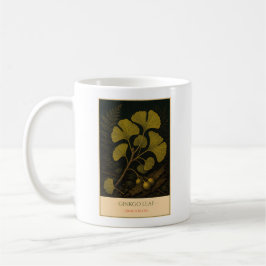 Caneca De Café Ginkgo Leaf – Vintage Botanical Mug