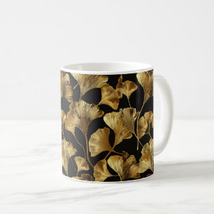 Caneca De Café Ginkgo Seamless Leaf Pattern