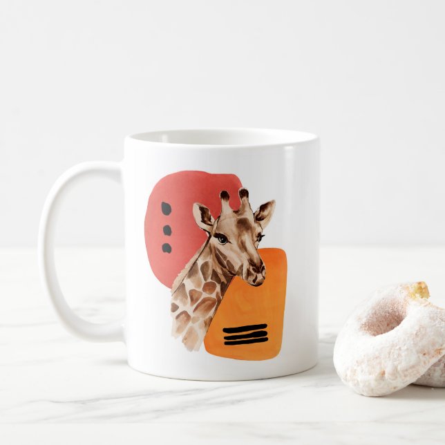 Caneca De Café Girafa Africana (Com Donut)
