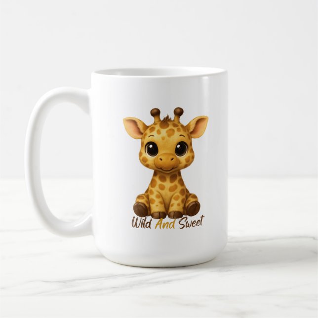Caneca De Café Girafa Bebê Fofa (Esquerda)