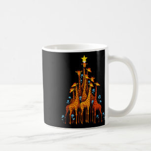 Caneca De Café Girafa Bonita Na Árvore De Natal Hat Floral Giraff