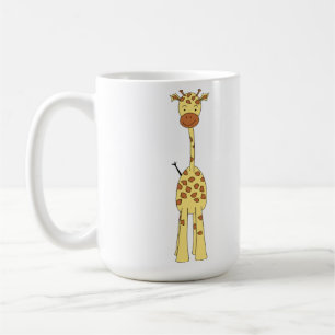 Caneca De Café Girafa bonito alto. Animal dos desenhos animados
