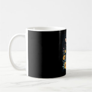 Caneca De Café Girafa Charmosa Rodeada por Flores Manga Longa