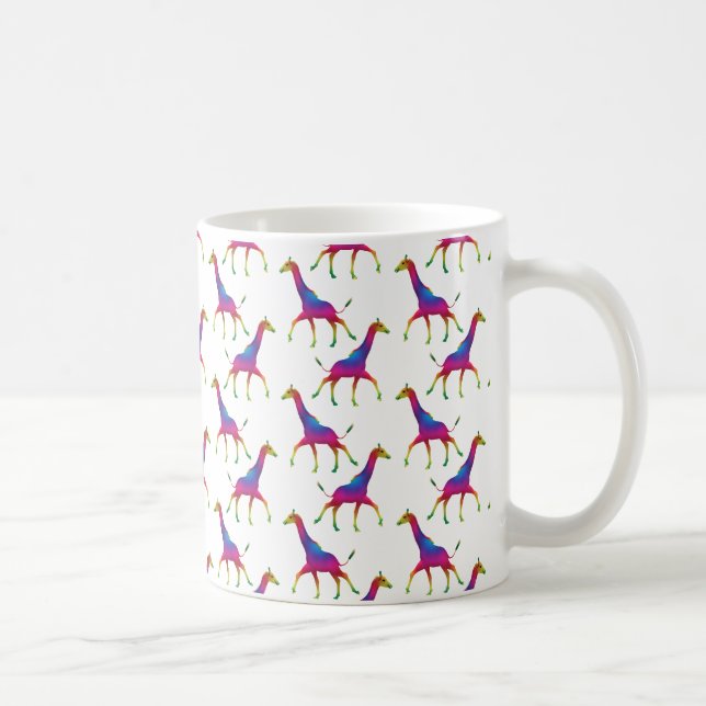 Caneca De Café Girafa Colorida Arco-Íris (Direita)