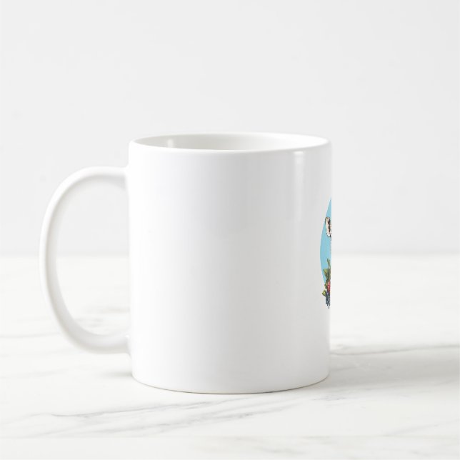 Caneca De Café Girafa com Amoras Azuis (Esquerda)