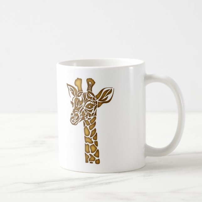 Caneca De Café Girafa com ornamentos étnicos e tribais (Direita)