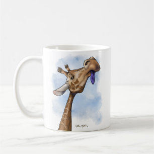 Caneca De Café Girafa Condescendente Cartoon