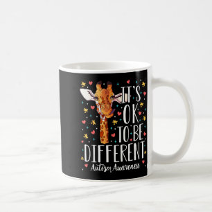 Caneca De Café Girafa Conscientização do Autismo Está Ok Ser Dife