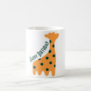 Caneca De Café Girafa de laranja fofa personalizada