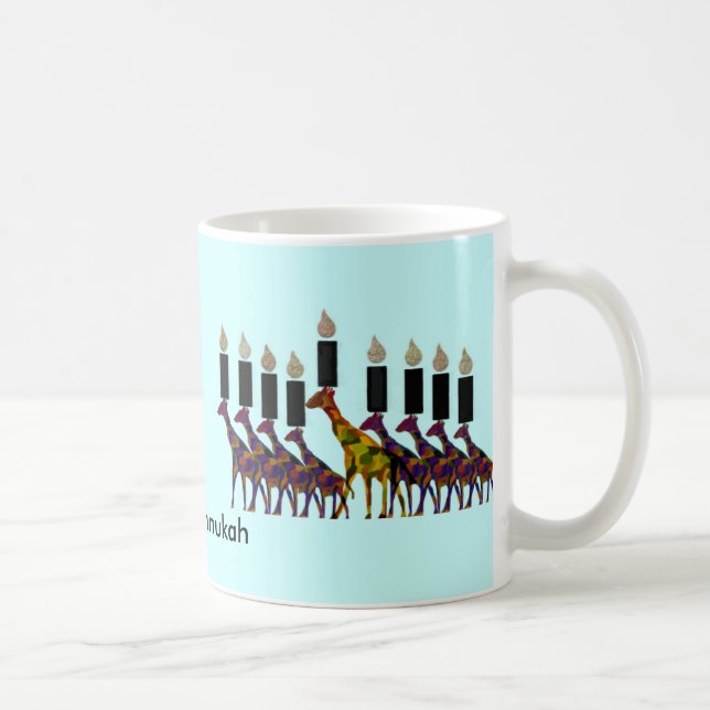 Caneca De Café Girafa Hannukah Menorah (Direita)