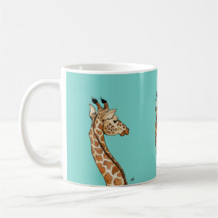 Caneca De Café Girafa no fundo da cerceta