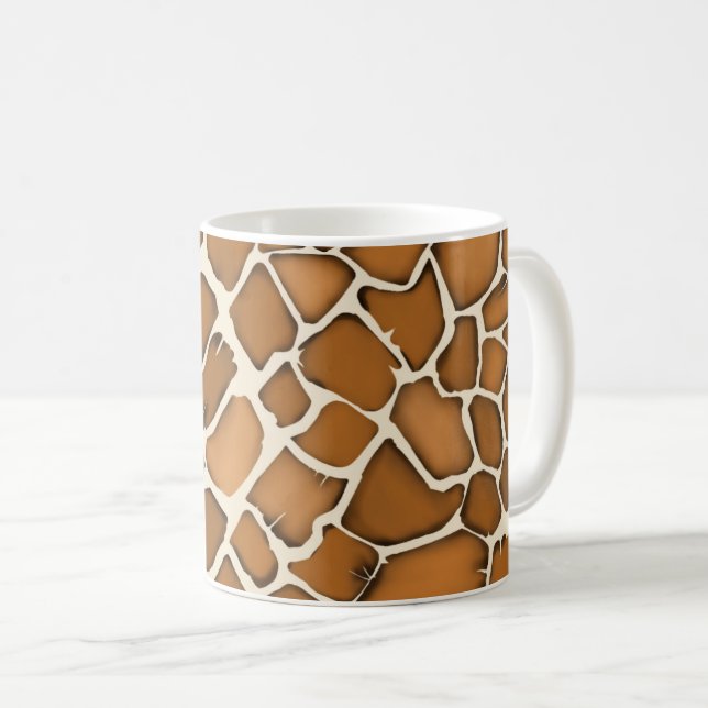 Caneca De Café Girafa Pele com Pele Padrão Impressão (Frente Esquerda)