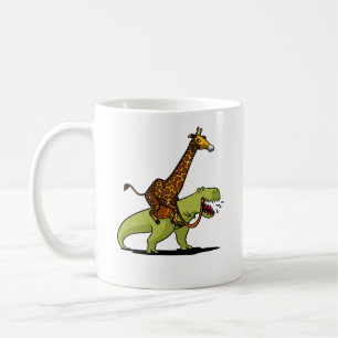 Caneca De Café Girafa que monta animais engraçados do dinossauro