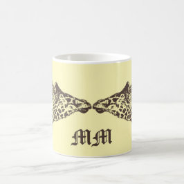 Caneca De Café Girafas Ilustração Pale Amarelo