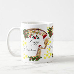 Caneca De Café Girafas te desejando um feliz Natal