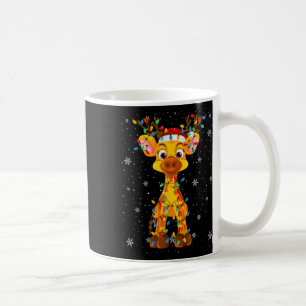 Caneca De Café Giraffe Animal Santa Hat Feia Pé de Natal