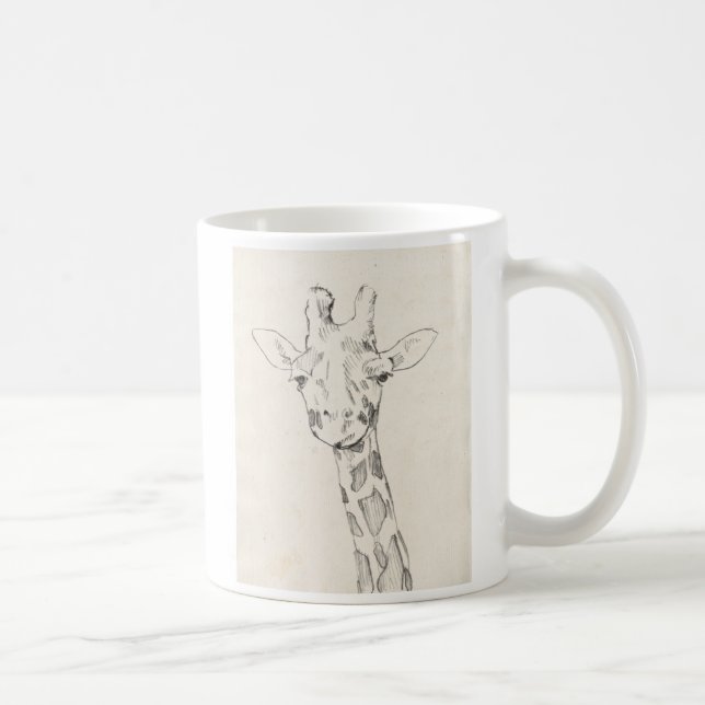 Caneca De Café Giraffe Portrait | Esboço (Direita)