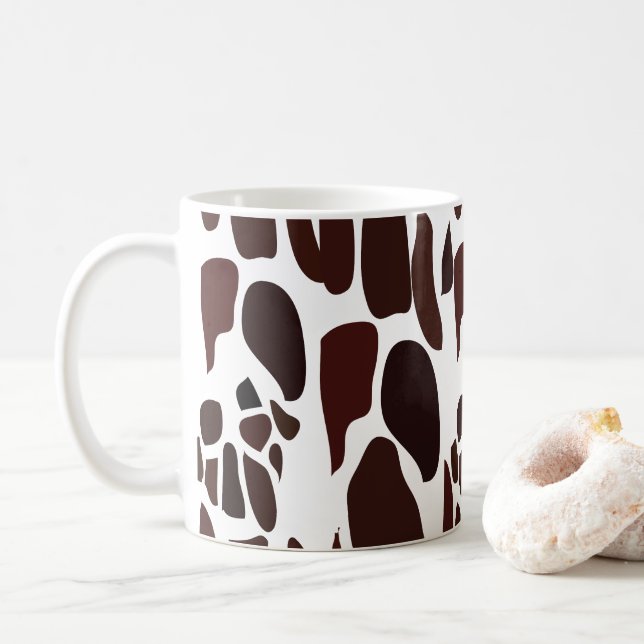 Caneca De Café Giraffe Skin Pattern (Com Donut)