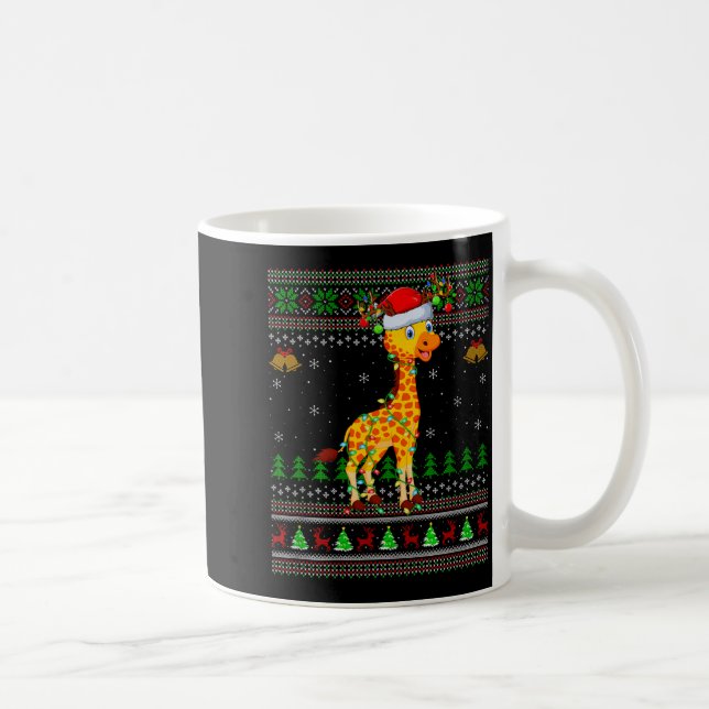 Caneca De Café Giraffe Ugly Christmas Sweaters Holiday Santa Cute (Direita)