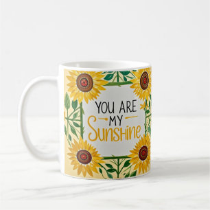 Caneca De Café Girassóis Brancos, Você É Meu Sol