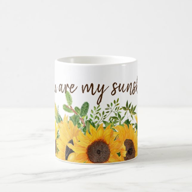Caneca De Café Girassóis com você são minha citação sunshine (Centro)
