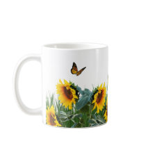 Girassóis e Borboletas Floral