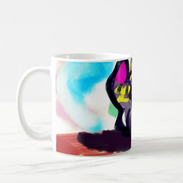 Caneca De Café Girassóis e gato preto (Esquerda)
