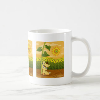 Caneca De Café Girassóis e urso de Kawaii